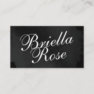 Modern Black and White Minimalist Bold Calligraphy Business Card