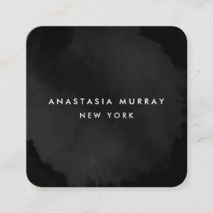 Modern Black and White Minimalist Luxury Boutique Square Business Card
