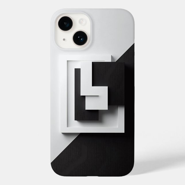 Modern Black and White Minimalist Phone Case - 3D  (Back)