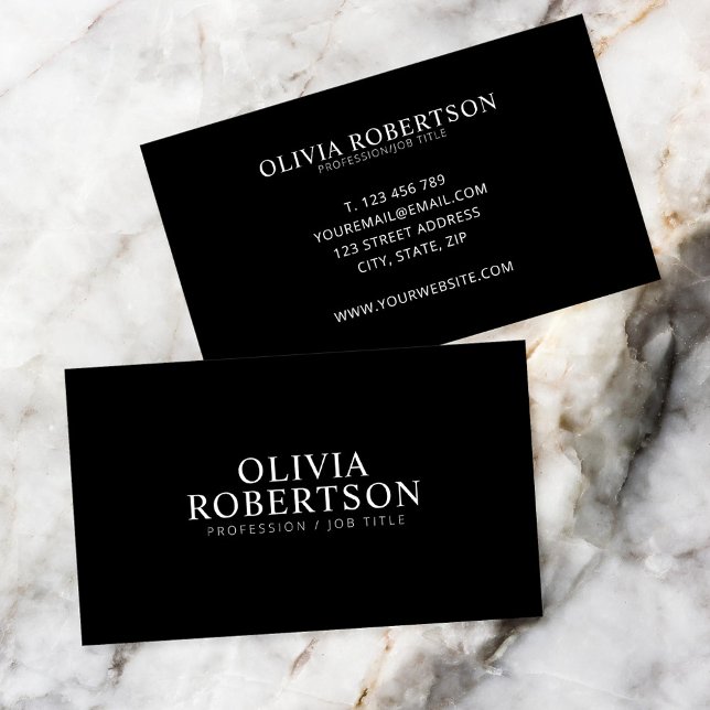 Modern Black and White Minimalist Professional Business Card (Creator Uploaded)