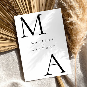 Modern Black and White Minimalist Wedding Invitation