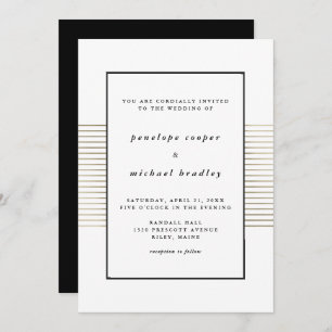 Modern Black and White Minimalist Wedding Invitation