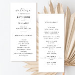 Modern Black and White Minimalist Wedding Programme<br><div class="desc">Create your own personalised wedding programs featuring modern typography and minimalist design in black and white colour.</div>