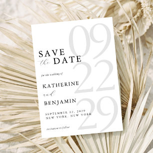 Modern Black and White Minimalist Wedding Save The Date