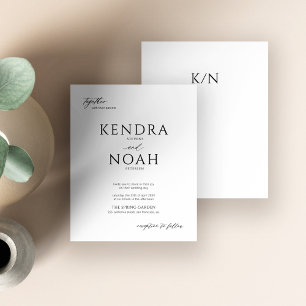 Modern black and white monogram budget wedding