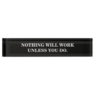 Modern Black and White Motivational Sign Nameplate