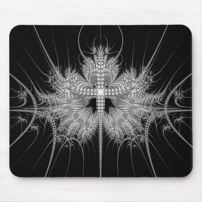 Modern Black and White Mouse Pad (Front)
