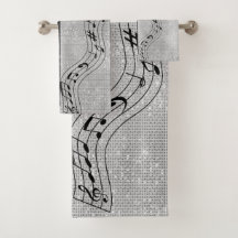 Modern Black and White Musical Notes