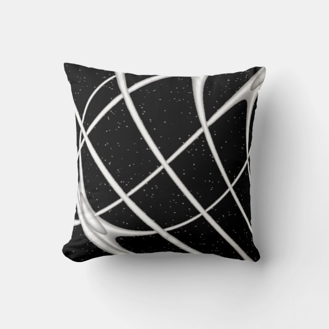 Modern Black and White Odyssey Cushion (Front)
