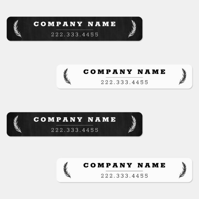 Modern Black and White On Company Name Labels (Group)