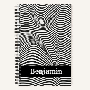 Modern Black And White Op Art  Notebook