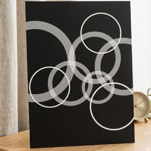 Modern black and white overlapping circles poster