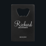 Modern Black and White Personalised Groomsman<br><div class="desc">Modern Black and White Personalised Groomsman Gifts
featuring personalised groomsman's name in white modern script font style with title and wedding date in modern sans serif font style on black background.

Also perfect for best man,  father of the bride,  bridesmaid,  maid of honour,  mother of the bride and more.</div>