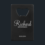 Modern Black and White Personalised Groomsman<br><div class="desc">Modern Black and White Personalised Groomsman Gifts
featuring personalised groomsman's name in white modern script font style with title and wedding date in modern sans serif font style on black background.

Also perfect for best man,  father of the bride,  bridesmaid,  maid of honour,  mother of the bride and more.</div>