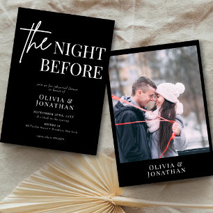 Modern Black and White Photo Rehearsal Dinner Invitation