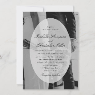 Modern Black and White Photo Wedding Invitation