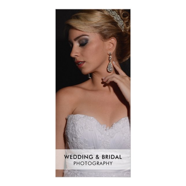 Modern Black and White Photography Price List Rack Card (Front)