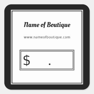 Modern Black and White Plain Retail Price Tags