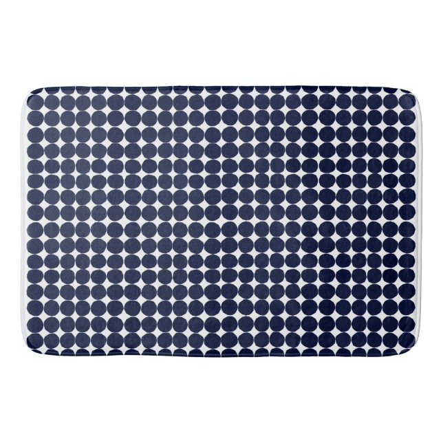 Modern black and white polka dot bath mat (Front)