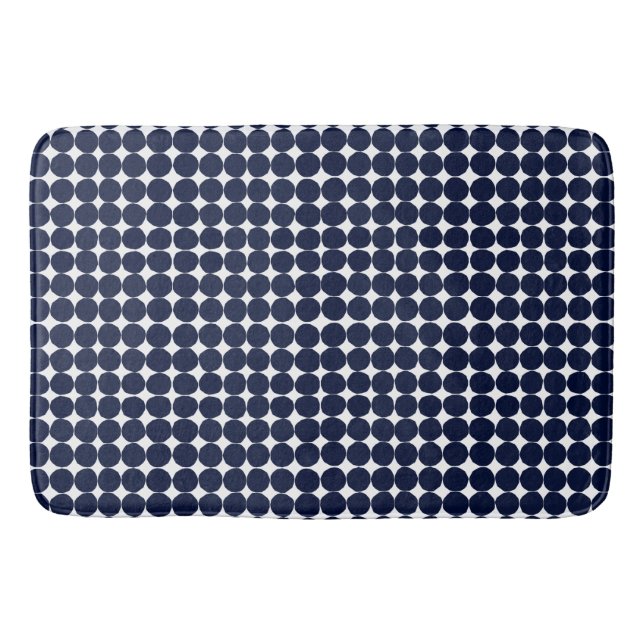 Modern black and white polka dot bath mat (Front)