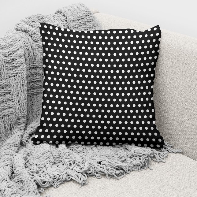 Modern Black and White Polka Dots Pattern Cushion (Creator Uploaded)