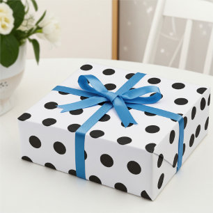 Modern Black and White Polka Dots Pattern Wrapping Paper