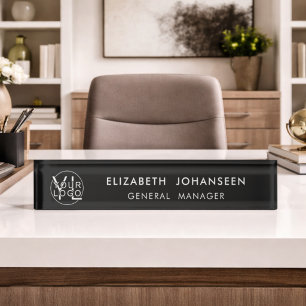 Modern Black and White Professional Business Logo Nameplate