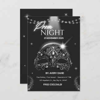 Modern Black and white Prom Night Invitation