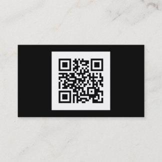 Modern Black and White QR Code Business Card