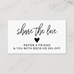 Modern Black and White Refer A Friend Card