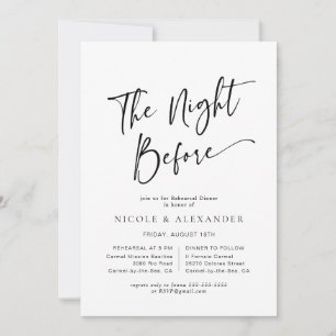 Modern Black and White Rehearsal Dinner Invitation