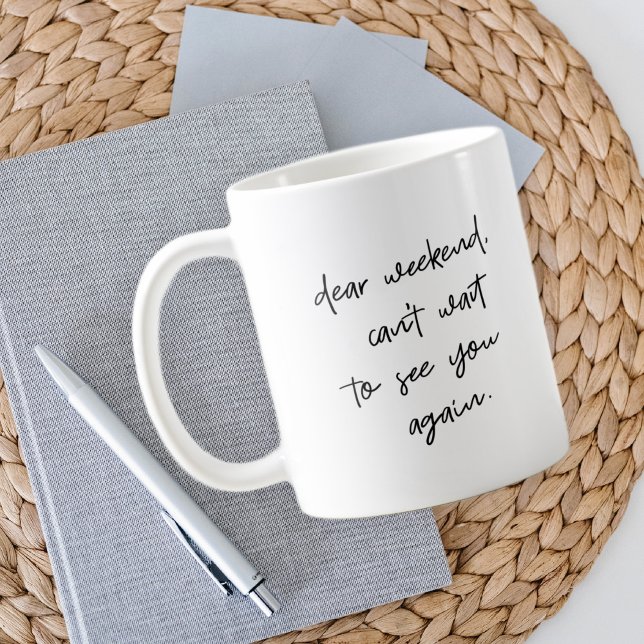 Modern Black and White Script Funny Coffee Mug (Creator Uploaded)