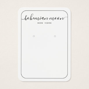 Modern black and white script jewellery display ca