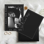 Modern Black and White Script Photo Wedding Save The Date<br><div class="desc">Modern Black and White Script Photo Wedding Save the Date - Classic Elegance in a Black and White Photo. Elevate your wedding announcement with our modern black-and-white script photo save-the-date card, a timeless choice for your special day. This save the date seamlessly combines classic and elegant design elements, featuring a...</div>