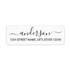 Modern Black and White Script Return Address