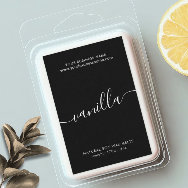 Modern black and white simple wax melt label (Creator Uploaded)