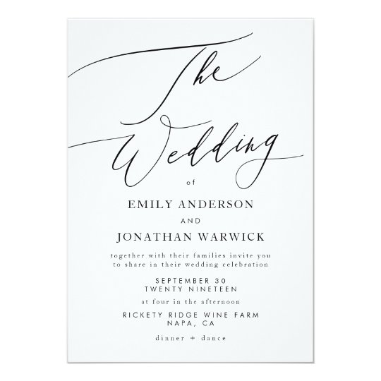 white wedding invitations