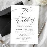 Modern Black and White Simple Wedding Invitation<br><div class="desc">Simple Black and White Modern Wedding Invitation for a modern wedding formal or informal. Black and white with impressive modern calligraphy.</div>