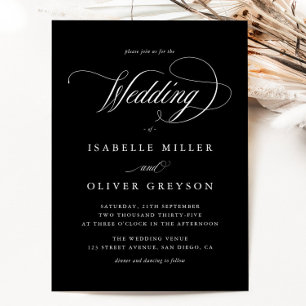 Modern Black and White Simple Wedding Invitation