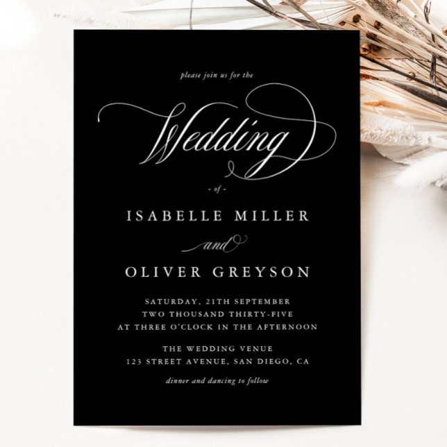 Modern Black and White Simple Wedding Invitation (Creator Uploaded)
