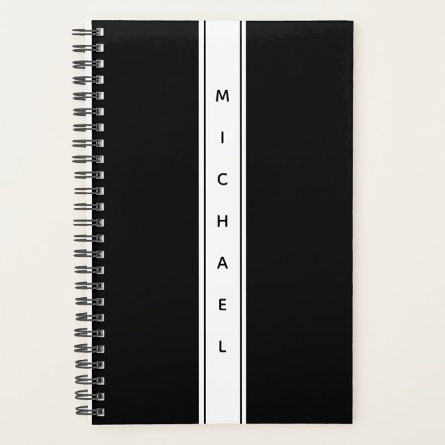 Modern Black and White Simplistic Planner (Front)