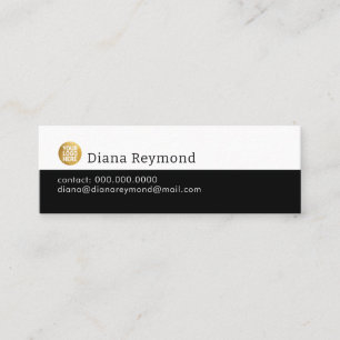 Modern Black and White Small Logo Mini Business Card