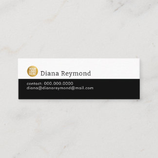 Modern Black and White Small Logo Mini Business Card