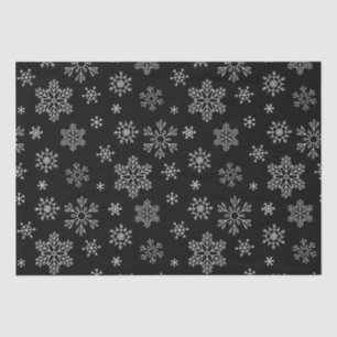 Modern Black and White Snowflake Pattern Tissue Paper