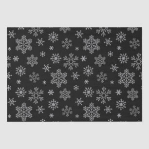 Modern Black and White Snowflake Pattern Tissue  Tissue Paper