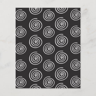 Modern black and white spiral Scrapbook Paper