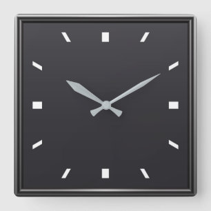 Modern black and white  square wall clock