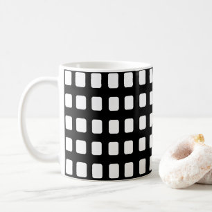 Modern Black and White Squares Coffee Mug
