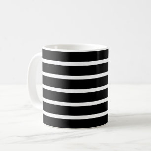 Modern Black and White Stripe Coffee Mug