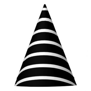 Modern Black and White Stripe  Party Hat